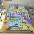 thumbnail image 1 of Oso Mandón Conjunto de sábanas temático, trío de piezas, cómodo y amigable con la piel, diseño único, regalo de decoración para el hogar para familiares, amigos y fans,173cm *218cm, 1 of 6