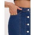 thumbnail image 5 of DARING DIVA Women's Denim Pockets Knee Length Jean Skirts XX-Large Deep Blue, 5 of 7