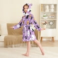 thumbnail image 4 of FORMRS Kids Bathrobe Unisex Hooded Robe Toddler Pajamas Sleepwear, Size 7-9T, Purple Halloween Pattern, 4 of 7