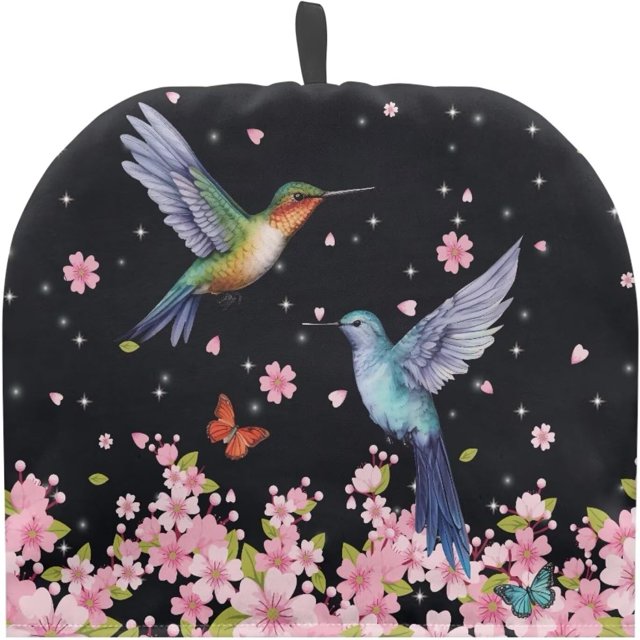 ZUXONGSY Hummingbird Tea Cozy for Teapot Cherry Blossom Tea Cozies Covers Tea Cosy for Teapot Kitchen Accessory Kettle Kitchen Dust Cover Home Decorative