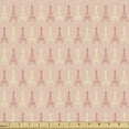 thumbnail image 1 of Paris Fabric by the Yard, Soft Colors Eiffel Tower Pattern France Landmark Repetitive Design, Decorative Upholstery Fabric for Sofas and Home Accents, 10 Yards, Pale Yellow Dark Coral by Ambesonne, 1 of 4