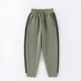 thumbnail image 4 of Boys Girls Cotton Jogger Pants Soft Warm Elastic Waisted Sweatpant Joggers with Plush Lining Fall Winter Trousers (12 Years, Army Green), 4 of 4
