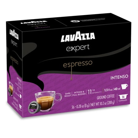 Lavazza Expert Espresso Intenso Capsules, Dark Roast, Arabica and Robusta Blend, Compatible with Lavazza Classy Machines (36 Capsules)