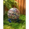 thumbnail image 6 of 10" Mosaic Glass Gazing Ball, Multicolored Flowers, 6 of 6