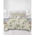 thumbnail image 2 of Quilts Queen Size Bedding Set, Summer Botanical Reversible Summer Quilt 3 Pieces, Green Spring Floral Birds Rustic Lightweight Bedspreads Coverlets with 2 Pillow Shams for All Seasons, 2 of 5