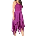 thumbnail image 3 of Sakkas Lady Mary Jacquard Corset Style Bodice Lightweight Handkerchief Hem Dress - Purple - One Size, 3 of 5