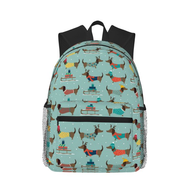 Disketp Dachshund Dog Puppy Mochila Ligera Clásica con Múltiples Bolsillos, Mochila Casual para Hombre y Mujer, Ideal para Escuela, Trabajo y Viajes