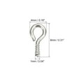 thumbnail image 2 of 300 Pack Small Screw Eye Hooks Mini Eyelets Screws, 4x8x1mm, Bright Silver, 2 of 5