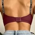 thumbnail image 5 of Odeerbi Bras for Women Full Coverage Wireless Bras 2025 Fashion Lace Tank Solid Strap Wrap Plus Size Underwear Burgundy, 5 of 6