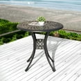 thumbnail image 3 of Nuu Garden 30 Inch Patio Dining Table, Cast Aluminum Round Outdoor Table with Umbrella Hole for Patio, Backyard, Deck, Black, 3 of 10