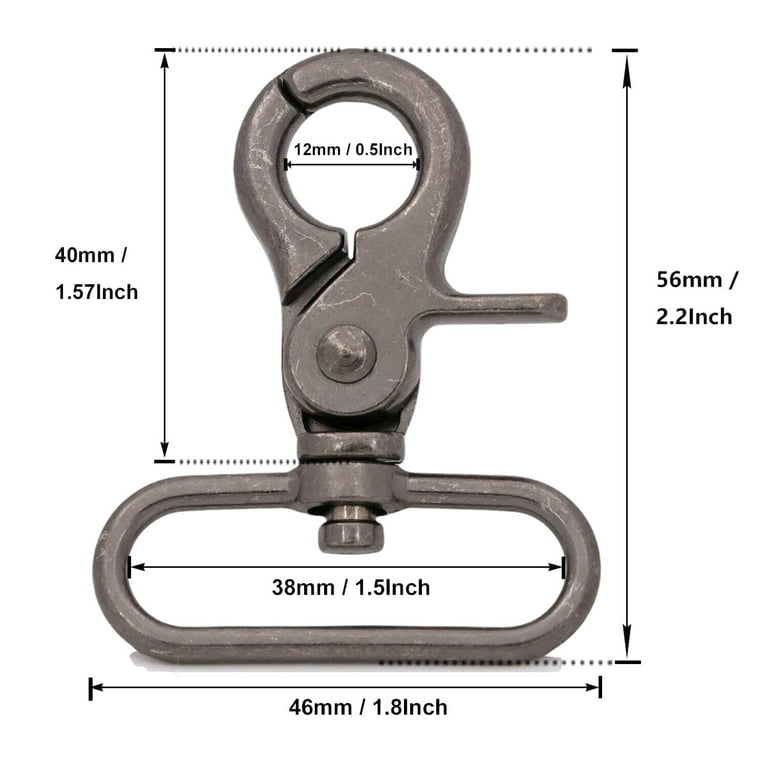 Fenggtonqii 1.5 Swivel Trigger Snap Hook Lobster Claw Clasp