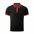 thumbnail image 4 of zfhfof Men's Polo Shirts 2024 Summer Short Sleeve Casual Quarter Zip T Shirt Color Block Slim Fitted Collared Golf Shirts with Pocket, 4 of 7