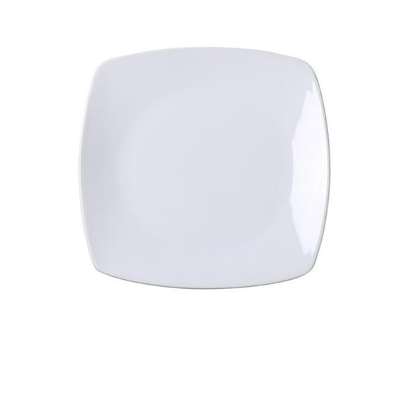 6.75 x 0.5 in. Mainland Porcelain Square Plate with Rounded Corner, Super White - Pack of 36
