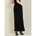 thumbnail image 4 of DARING DIVA Women's Sequin Velvet Skirt Sparkle Party Maxi Skirt S Black, 4 of 6