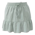 thumbnail image 1 of Falda George para Mujer Corta con Elástico y Jareta en Cintura Olan en Ruedo Verde Talla G, 1 of 4