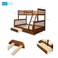 thumbnail image 7 of Triple Tree Twin Over Full Bunk Bed with Two Storage Drawers, Safety Guardrail and Ladder, Convertible to 2 Separated Frames, Walnut, 7 of 7