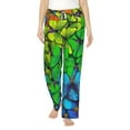 thumbnail image 2 of Lsque Rainbow Butterflies Print Women's Pajama Pants, Lounge Pant - Comfortable Home Wear,Elastic Waistband, Stylish Design-Large, 2 of 9
