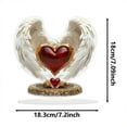 thumbnail image 3 of Preciosa decoración de ángel con corazón rojo, con detalles finos y elegantes, envuelta en elegante estilo boho, material acrílico, 1 unidad, 3 of 6