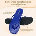 thumbnail image 3 of Cloud Flip Flops for Women,Memory Foam Flats Summer Sandals for Women Leather Lightweight Womens Sandals,Summer Beach Slippers, 3 of 5