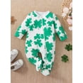 thumbnail image 2 of Faithtur Combinaison Décontractée pour Bébés Filles Printemps Automne Manches Longues Imprimé Four Leaf Clover avec Fermeture Éclair, 2 of 9