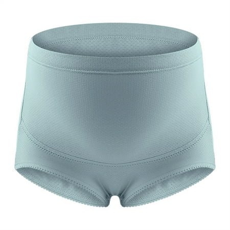 Hot Sale! WEANT Panty Liners for Women s Maternity High Waist Underwear Pregnancy Seamless Soft Panties Over Bump Green 2XL