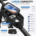thumbnail image 4 of Bike Phone Front Frame Bag Waterproof, 6.5" Touch Screen Bicycle Top Tube Bag with TPU Screen, Dual Storage, Velcro Mount, Bike Phone Holder for Road Mountain Bikes, 4 of 6