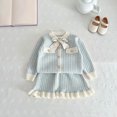 thumbnail image 6 of Bxsruta Girls Sweater and Skirt Set Long Sleeve Button Down Outfit Casual School Party Wear, 6 of 8