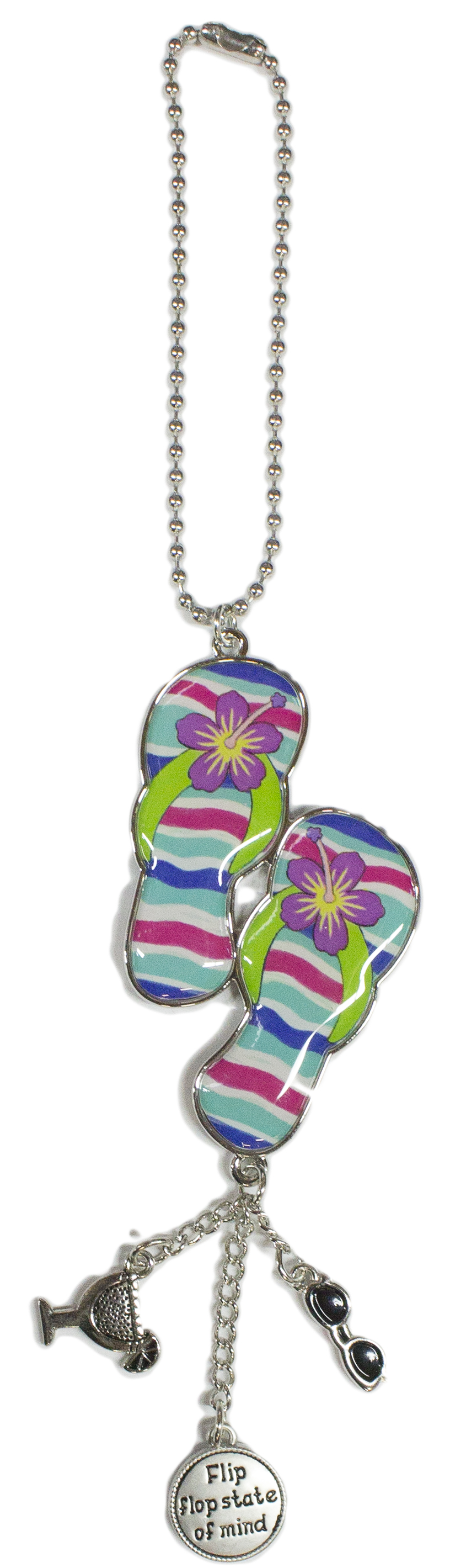 Flip Flops Ganz Car Charm with Dangle Charms and Ball Chain for