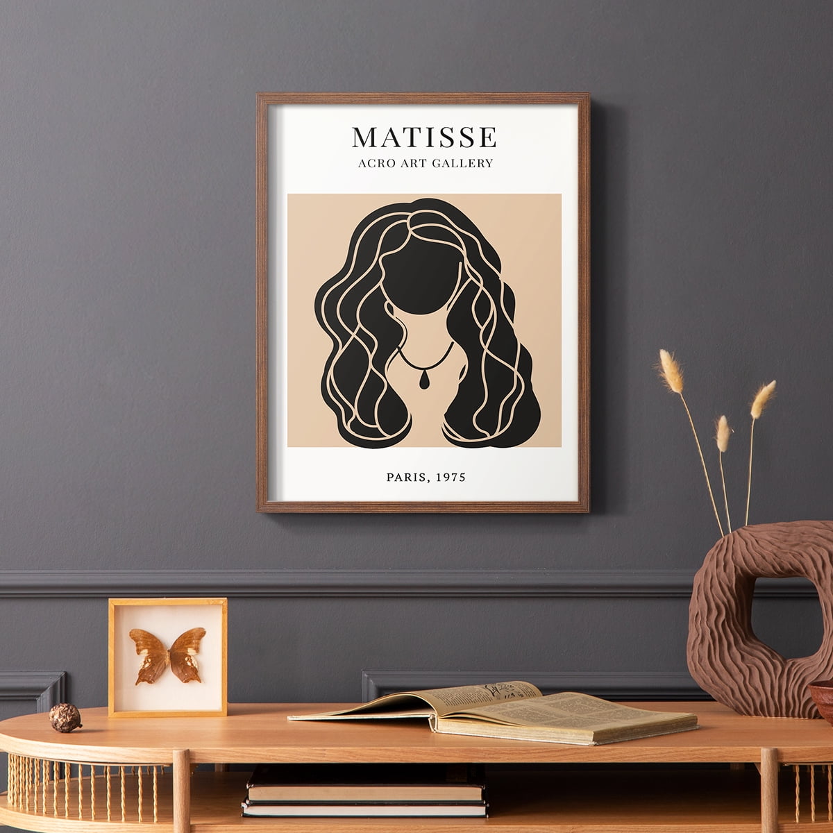Matisse CXIX Framed Print in Brown Solid Wood 11 x 14 Framed Print