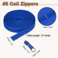 thumbnail image 2 of Uxcell 10 Yards 1.2" #5 Nylon Coil Zipper Sewing Tape with 20 Zip Slider, Blue, 2 of 6