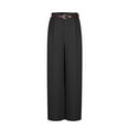 thumbnail image 4 of CQONEPT Womens High Waisted Dress pants Drawstring Straight Leg Business Pant with Pockets pull On Regular Slacks for Office Work Trousers Black L, 4 of 6