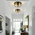 thumbnail image 2 of Modern Small Flush Mount Ceiling Light With Clear Hammered Glass Brushed Light Fixtures 2-Lights Farmhouse Ceiling Light Antique Ceiling Light for Kitchen Dining Room Hallway 9.84"D, 2 of 8