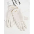 thumbnail image 2 of Deago 2 Pairs Womens Winter Warm Gloves Touch Screen Texting Windproof Gloves Fleece Lined Thermal Suede Gloves (Beige), 2 of 9