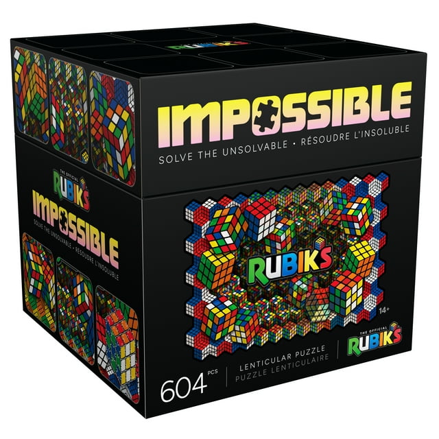 Rubik’s Cube, Rubik’s Impossible Puzzle, 604-Piece Lenticular Puzzle, Ages 14+