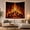 Roaring Fireplace, variant on Roaring Fireplace in Stone Hearth, Cozy Rustic for Home Decor Lovers, Traditional Interior Wall Art, Christmas Gift Tapestry Wall Hanging for Living Room and Bedroom