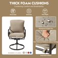 thumbnail image 5 of MELLCOM Patio Swivel Chair Set of 2, Heavy Duty Outdoor Dining Chairs with Thickened Cushions, Metal Patio Chairs Gentle Rocker for Outside, Garden Lawn & Porch, Backyard, Khaki, 5 of 7