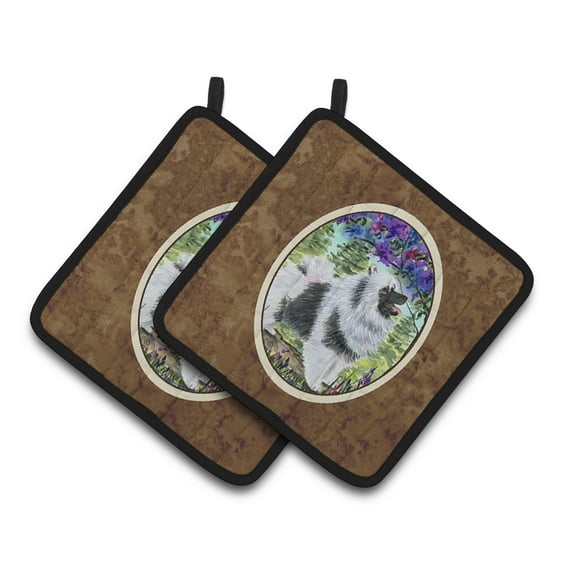 Keeshond Pair of Pot Holders