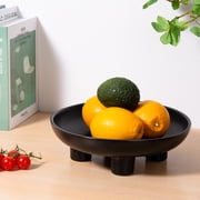 Ceramic Decorative Bowl for Kitchen Counter, 10 Large Fruit Bowl, Matte Blcak