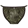 thumbnail image 1 of Men\\\'S Pure Silk Solid Low-Rise Briefs Undies Bikinis Underwear Panties Lingerie, 1 of 8