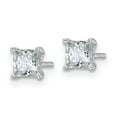 thumbnail image 2 of 14k White Gold 1 carat Lab Grown Diamond VS+ F+ Princess Complete Four Prong Stud Earrings, 2 of 5