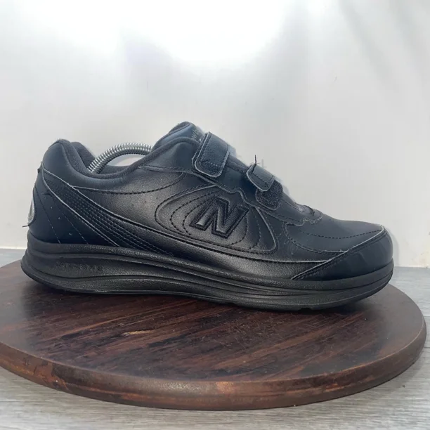 New Balance 577 Black Leather Casual Walking Shoes MW577VK Men’s Size 9.5 2E USA