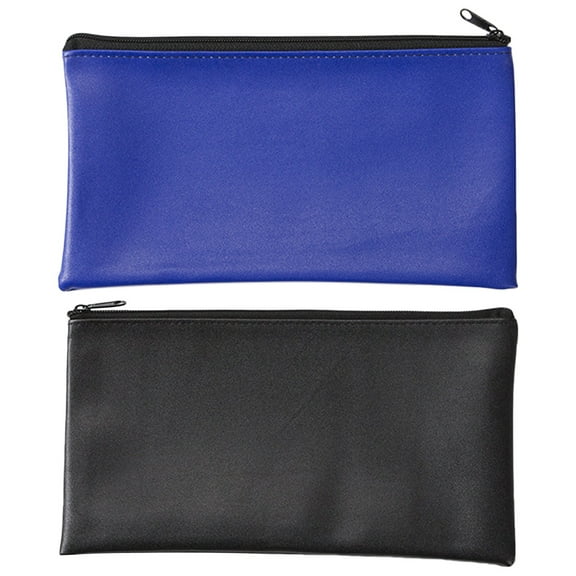 UPOUART 2Pcs File Storage Bags PU Leather Wear-resistant Simple Design for Men