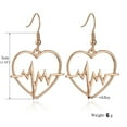 thumbnail image 3 of Fiaya Women Hollowing Geometric Heartbeat Earrings, Simplicity Wave Line Ripple Electrocardiogram Lifeline Earrings Birthday Gifts (Gold), 3 of 3