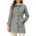 thumbnail image 1 of Abrigo Largo de invierno Allegra K para mujer con un solo pecho Gris S, 1 of 5