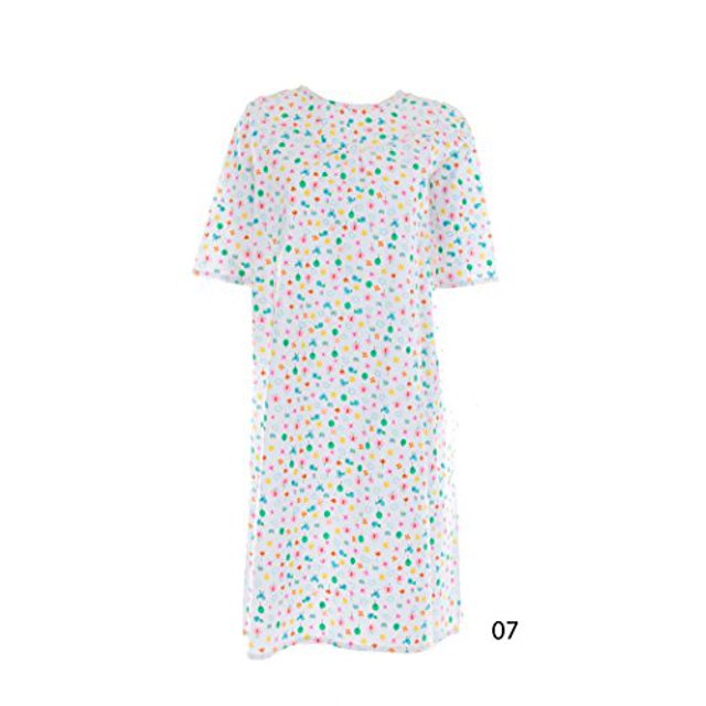 Robe de Chambre Adaptative en Flanelle pour Femmes (3TG, Chick Papillons & Fleurs sur Fond Blanc - 07)