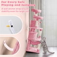 thumbnail image 4 of Yaheetech 62"H Multi Level Cat Tree Tower with 2 Condos & Scratching Post, Pink, 4 of 8