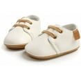 thumbnail image 4 of Baby Boys Girl Lace Up Leather Sneakers Soft Rubber Sole Infant Moccasins Newborn Oxford Loafers Rubber Sole Anti-Slip Toddler Wedding Uniform Dress Shoes 0-18 Months, 4 of 7