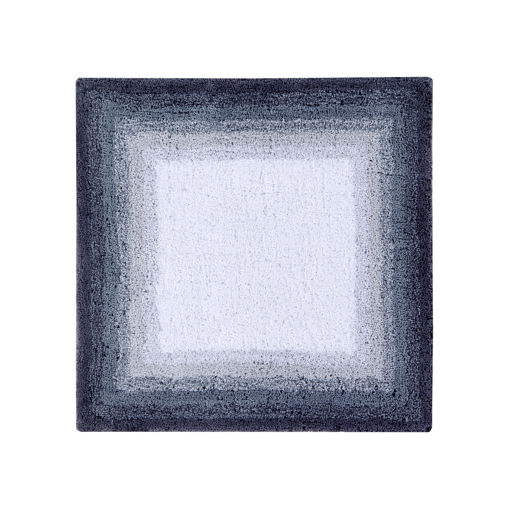 Better Trends Square Bath Mat 24" x 24", 100% Cotton Non Slip Bathroom Rug, Water Absorbent, Machine Washable Bath Rug, Gray - Torrent Collection
