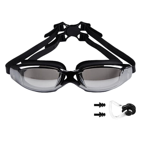 Fashion Swimming Goggles Fog Case Adjustable Eyewear No Leaking Wide for Underwater Teenagers Diving Adult Pool , Black