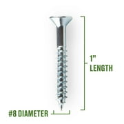 Hillman Wood Screws, #8 x 1, Steel, Zinc, Interior Screws, Phillips, Silver, 22 pack